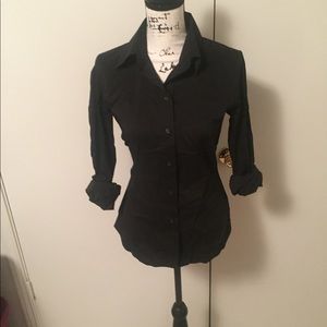 Black button up top